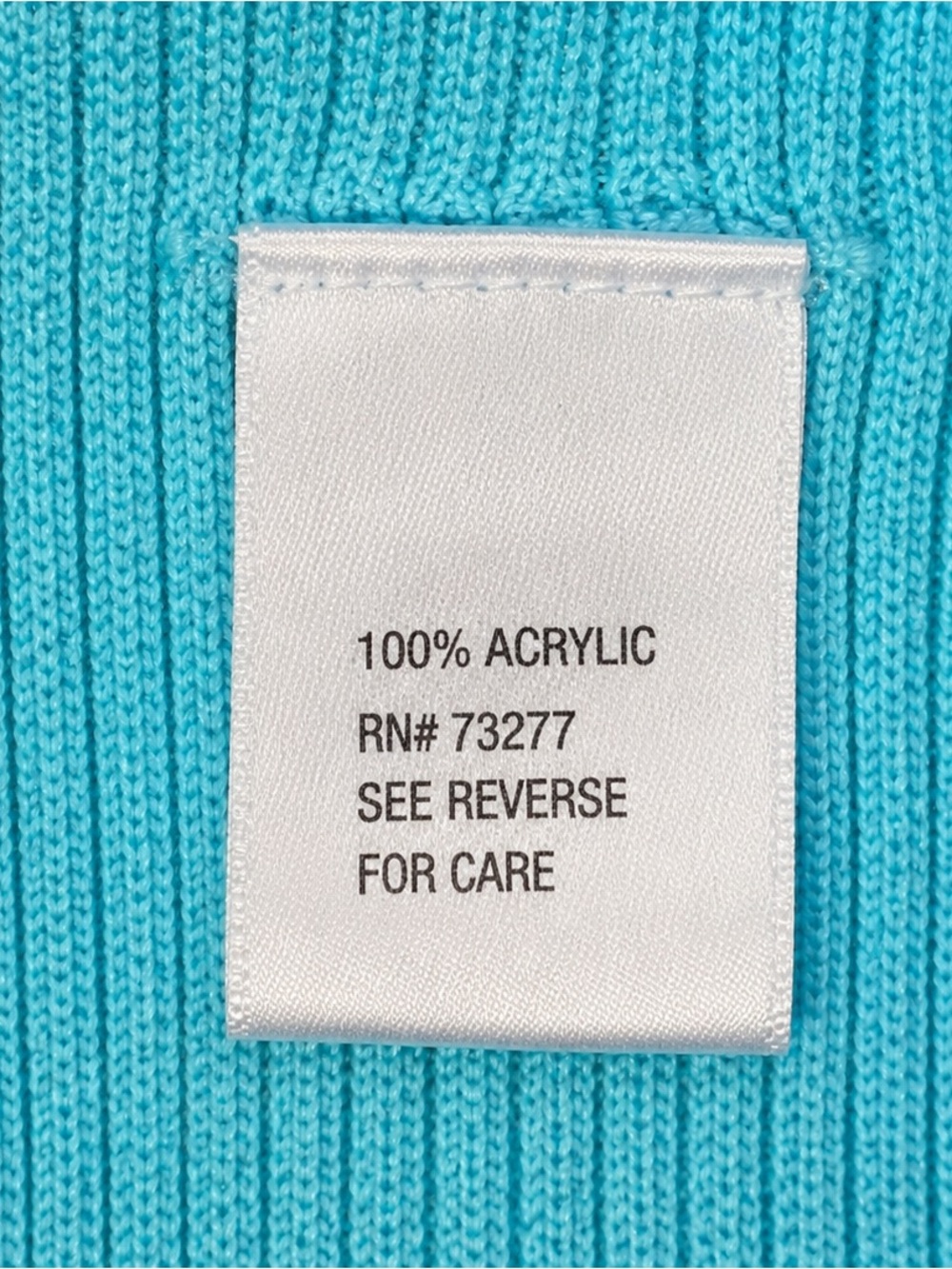 Vintage Y2K Dana Buchman Aqua Blue Ribbed Sleeveless Turtleneck Top L - Picture 6 of 7